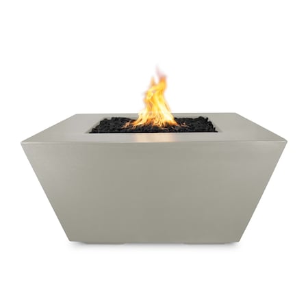The Outdoor Plus 50 Square Redan Fire Pit - GFRC Concrete - Ash - Match Lit - Liquid Propane OPT-RDN50-ASH-LP